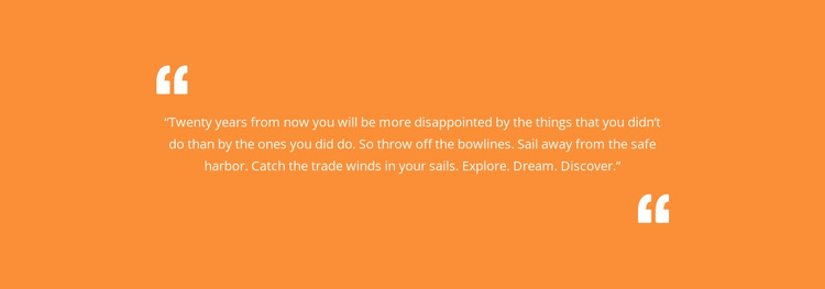 Quote with orange background HTML5 Template