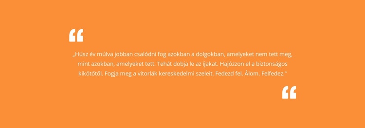 Idézet narancssárga háttérrel HTML Sablon