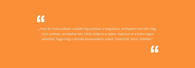 Idézet narancssárga háttérrel Weboldal tervezés