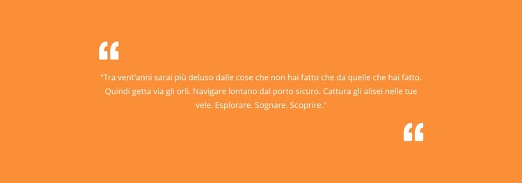 Citazione con sfondo arancione Pagina di destinazione