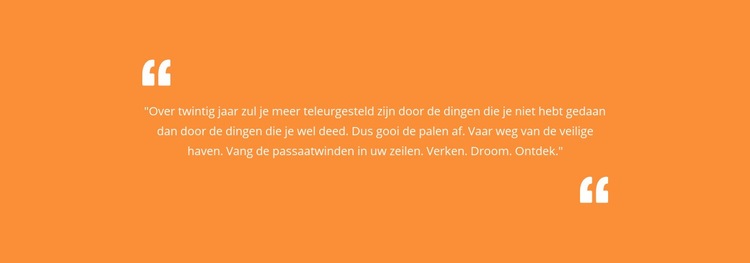 Citaat met oranje achtergrond Bestemmingspagina