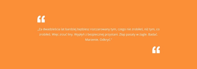 Cytat z pomarańczowym tłem Makieta strony internetowej