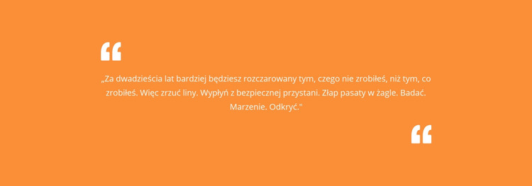 Cytat z pomarańczowym tłem Szablon HTML