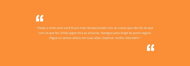 Citação com fundo laranja Modelos de construtor de sites