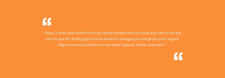 Citação com fundo laranja Modelo HTML