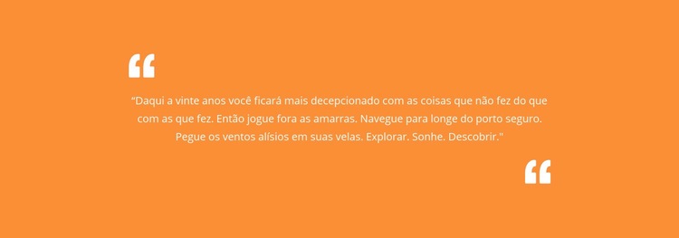 Citação com fundo laranja Modelo