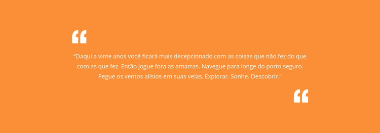 Citação com fundo laranja Modelo de site