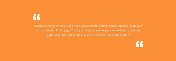 Citação com fundo laranja Landing Page