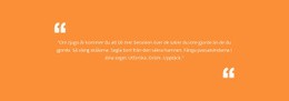 Citat Med Orange Bakgrund - Enkel Webbplatsmall