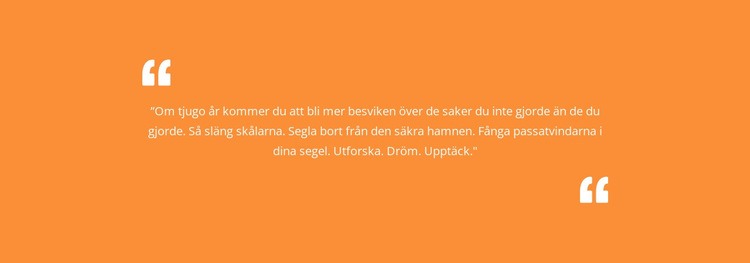 Citat med orange bakgrund WordPress -tema