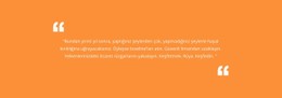 Turuncu Arka Plan Ile Alıntı CSS Ile Temel Html Şablonu