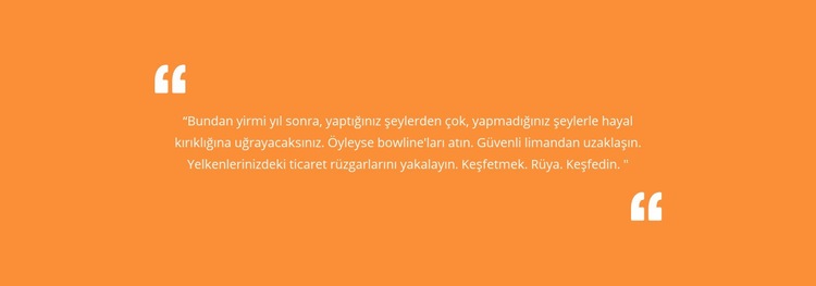 Turuncu arka plan ile alıntı Web Sitesi Mockup'ı