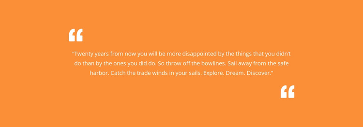Quote with orange background Web Design
