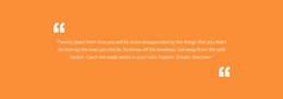 Quote With Orange Background - Simple Website Template