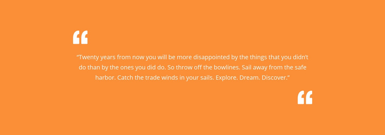 Quote with orange background WordPress Website