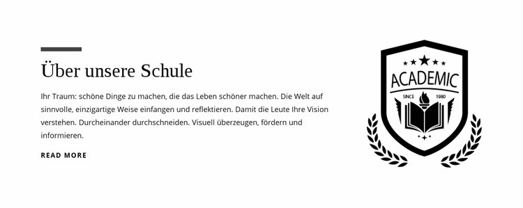 Über unsere Schule Website-Modell