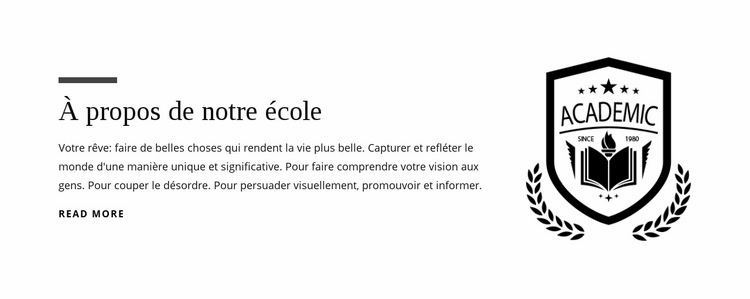 À propos de notre école Conception de site Web