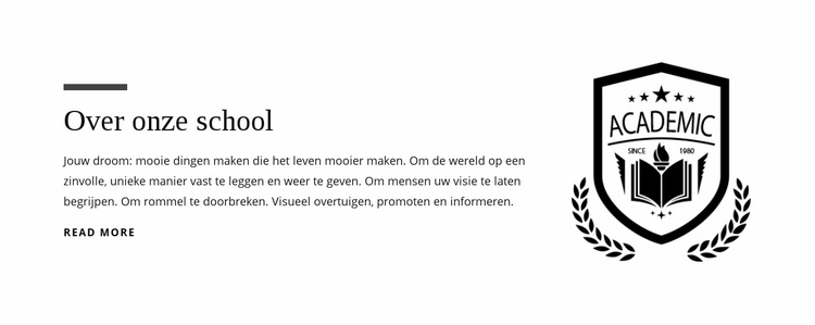 Over onze school Website mockup