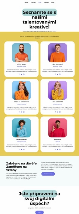 Bootstrap HTML Pro Seznamte Se S Našimi Talentovanými Kreativci