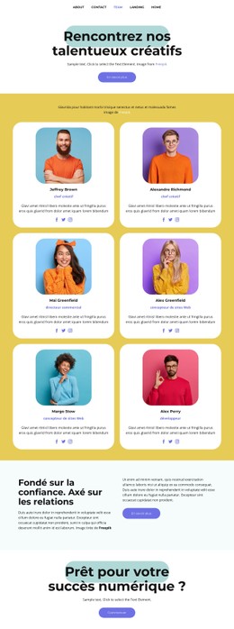 HTML5 Réactif Pour Rencontrez Nos Talentueux Créatifs