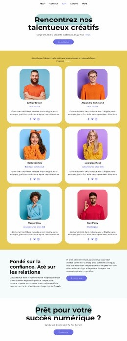 Rencontrez Nos Talentueux Créatifs – Modèle Réactif HTML5