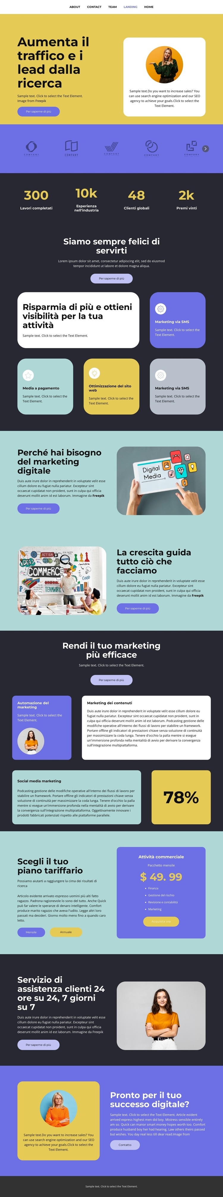 Aumentare il traffico Mockup del sito web