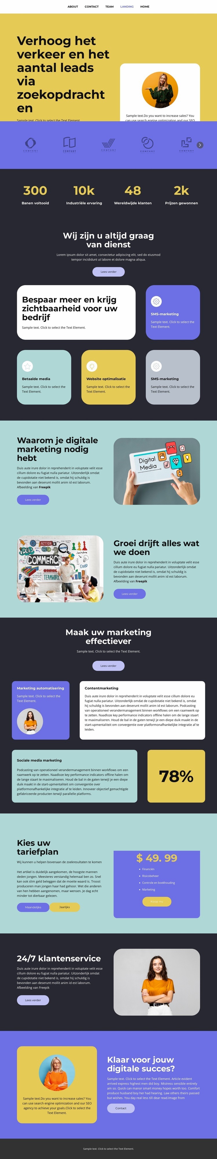 Verhoog het verkeer Website mockup