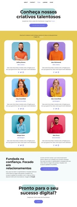 Conheça Nossos Criativos Talentosos - Modelo Criativo Multiuso