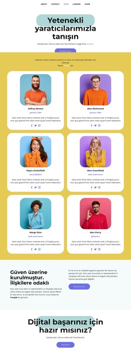 Yetenekli Yaratıcılarımızla Tanışın Için Önyükleme HTML'Si