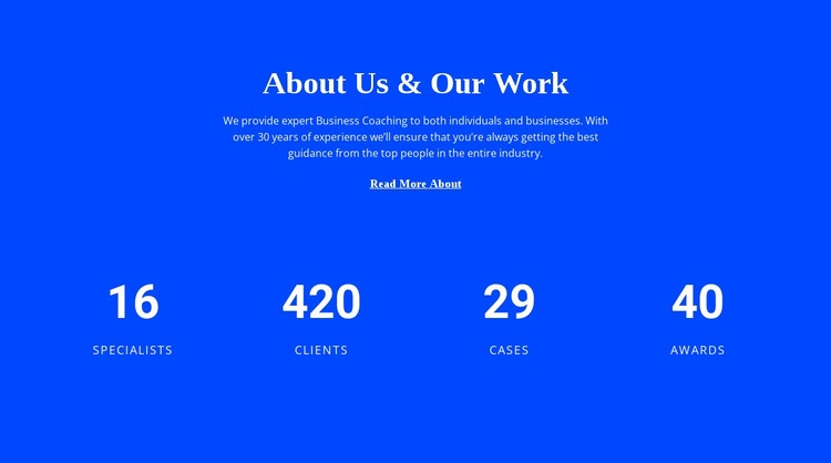 Counter O nás Html Website Builder