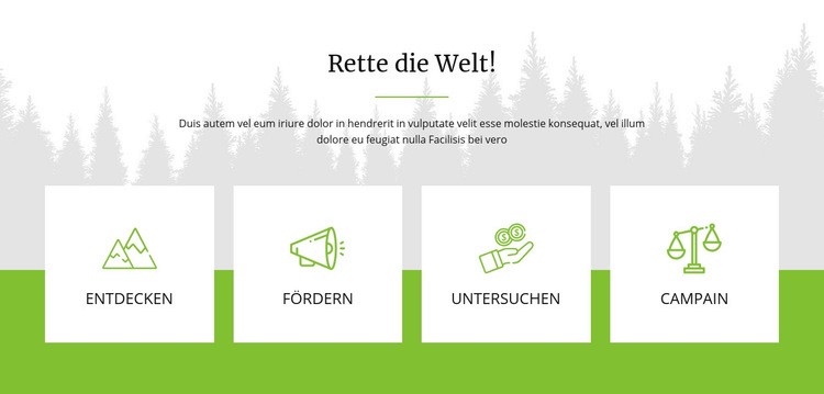 Rette die Welt Website Builder-Vorlagen