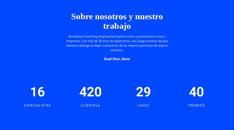 Contador Acerca de nosotros Plantilla HTML