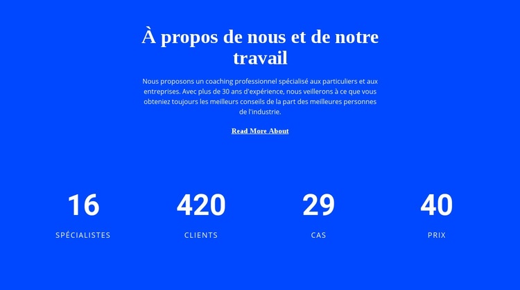 Compteur À propos de nous Modèle HTML5