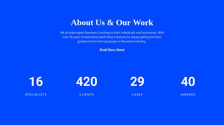 Counter About Us Homepage Design