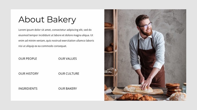 About our bakery Homepage Design
