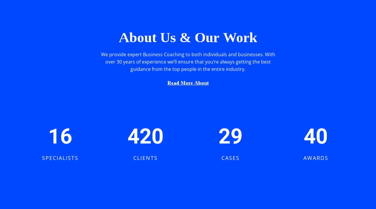 Counter About Us HTML Template