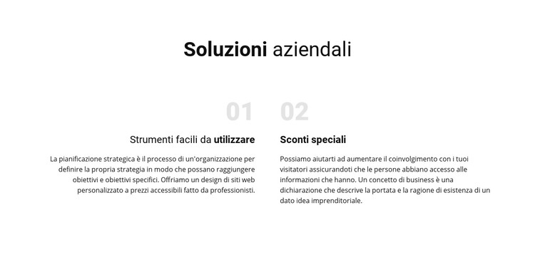 Soluzioni di testo aziendali Modello HTML