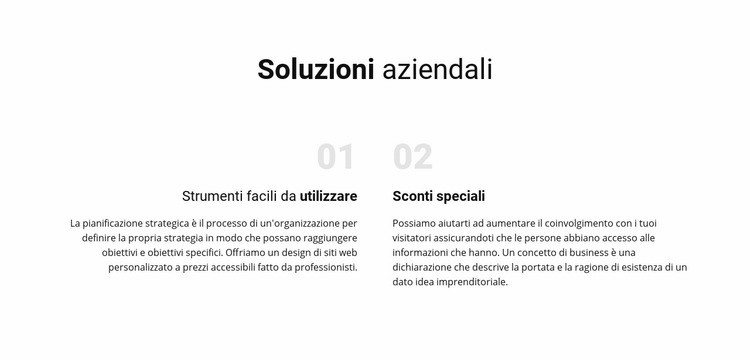 Soluzioni di testo aziendali Pagina di destinazione