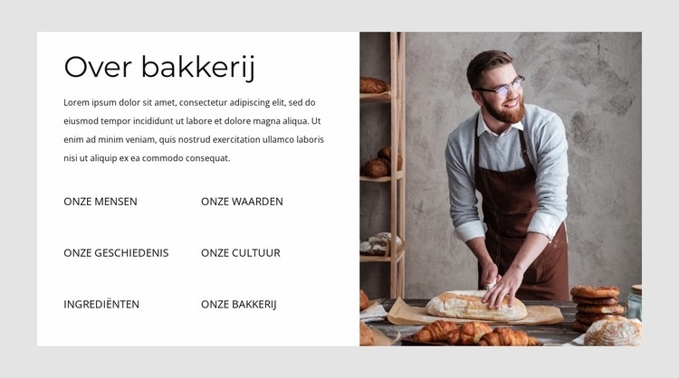 Over onze bakkerij HTML5-sjabloon