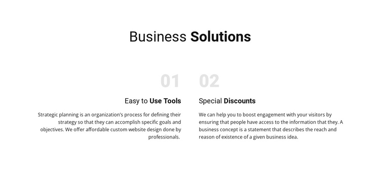 Text Business Solutions One Page Template