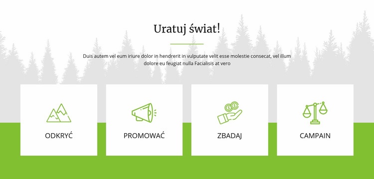 Uratuj świat Szablony do tworzenia witryn internetowych