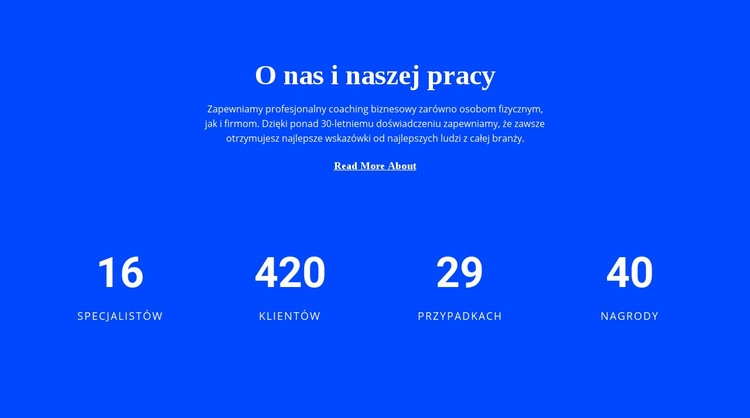 Licznik O nas Szablon HTML5