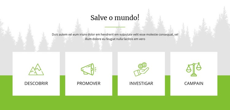 Salve o mundo Design do site