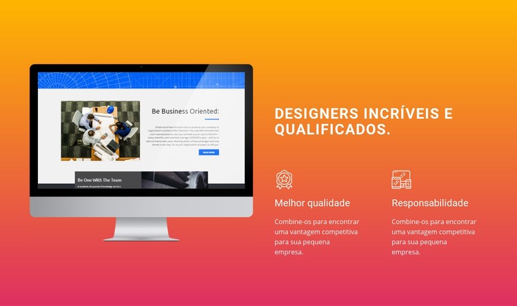 Designers incríveis e habilidosos Landing Page