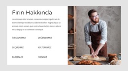 Fırınımız Hakkında Web Sitesi Şablonu