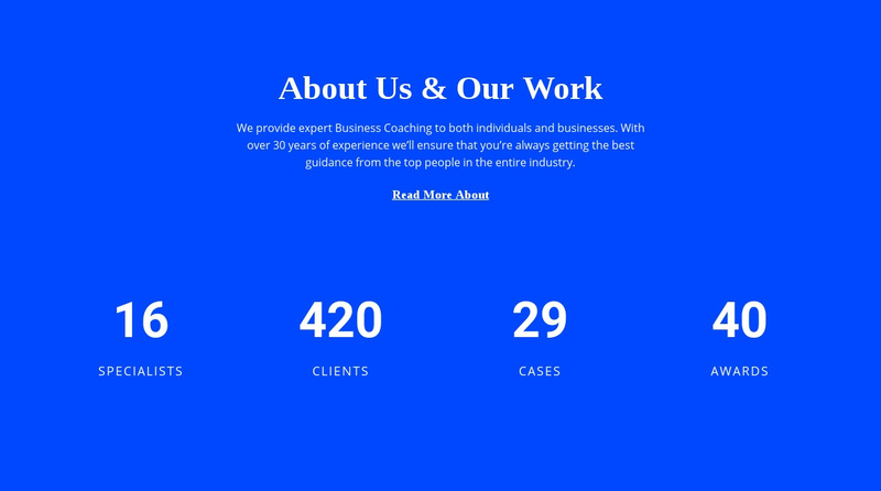 Counter About Us Web Page Design