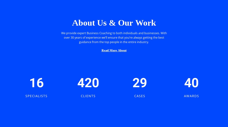 Counter About Us Website Mockup