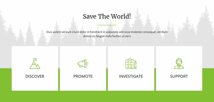 Save The World Website Mockup