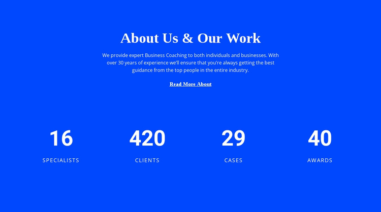 Counter About Us Website Template