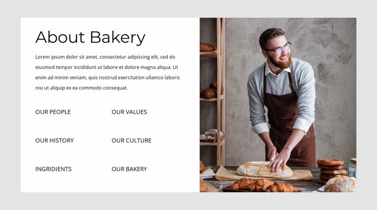 About our bakery Wix Template Alternative